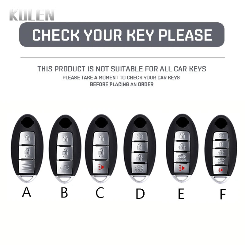 Car Key Cover Compatible with Nissan Qashqai X-Trail T32 T31 Juke J10 J11 Kicks Tiida Pathfinder Note; Infiniti – Carbon Fiber Style