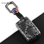 Car Key Cover Compatible with Toyota Aqua RAV4 Land Cruiser Camry Prado Corolla Prius – Carbon Fiber Style