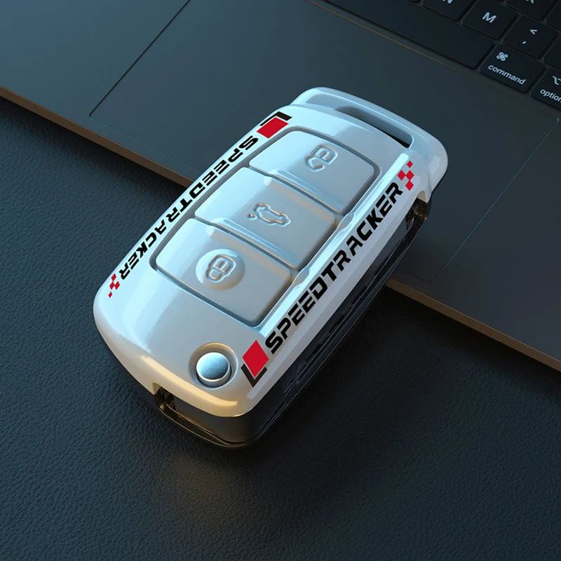 Car Key Cover Compatible with Audi A1 A3 A4 8P 8L 8V A5 B6 B7 A6 A7 C5 C6 Q3 Q5 Q7 4F S3 S4 S6 RS3 TT – Carbon Fiber Style