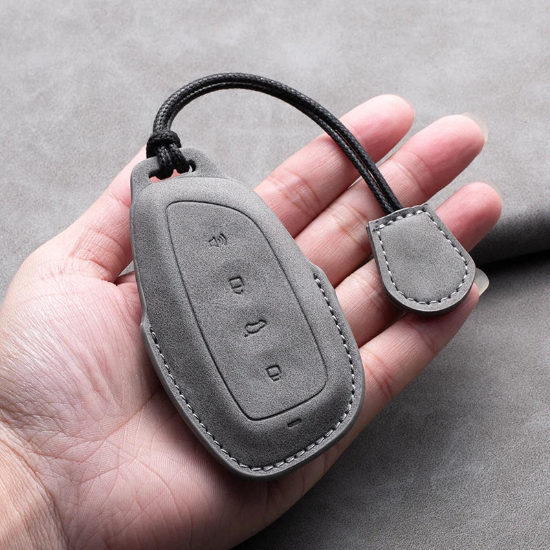 Leather Car Key Cover Compatible with Great Wall Haval/Hover H6, H7, H8, H4, H9, F5, F7, H2S, H3, H5, M6, Dargo, B07, A07