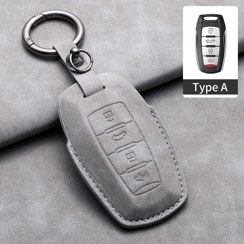 Leather Car Key Cover Compatible with Great Wall Haval/Hover H6, H7, H8, H4, H9, F5, F7, H2S, H3, H5, M6, Dargo, B07, A07