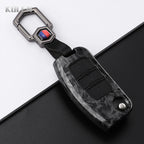 Car Key Cover Compatible with Ford B-Max C-Max Eco Sport Galaxy Fiesta Focus 2 Ecosport Kuga Escape Falcon – Carbon Fiber Style