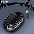 Car Key Cover Compatible with Hyundai Solaris Creta ix25 Kona Tucson Santa Fe Sonata Elantra ix35 i20 HB20 ix45 – Carbon Fiber Style