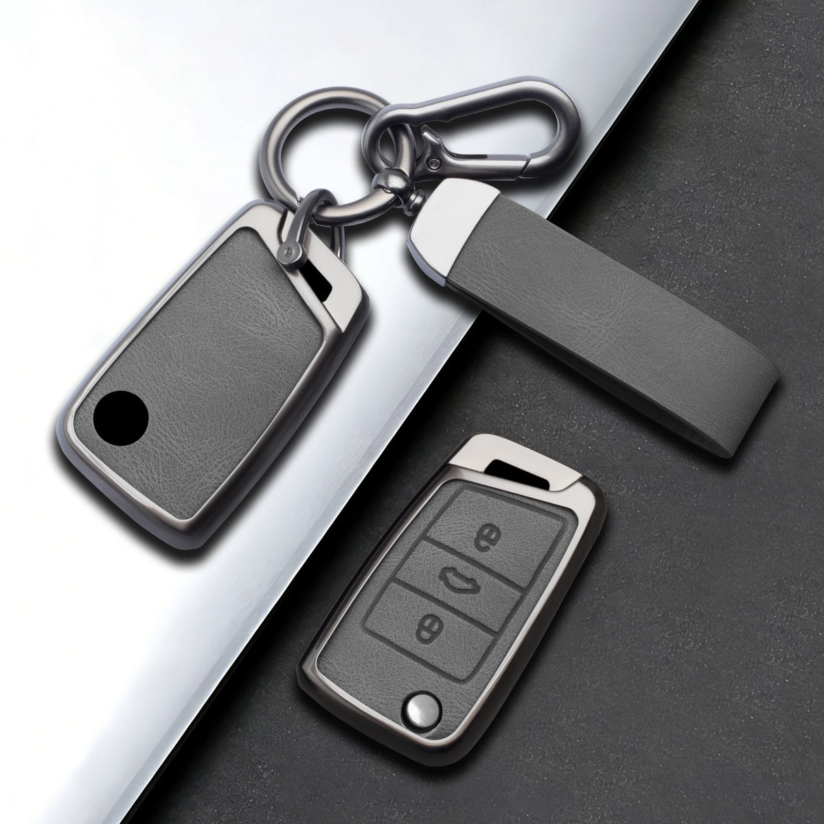 Zinc Alloy Car Key Fob Cover for Volkswagen Golf 7 Alltrack MK7 & Tiguan; SEAT Ateca, Leon & Ibiza; Skoda Octavia – 4 Buttons