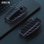 Car Key Cover Compatible with BMW 5 7 Series X3 X4 X5 X7 G30 G31 G11 G12 G01 GT G32 i8 – Carbon Fiber Style