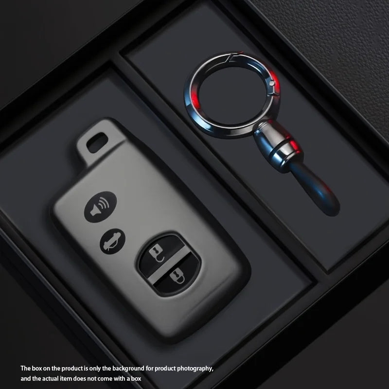 Black Warrior-Style TPU Car Key Fob Cover for Toyota Prius 30, Prius Alpha, Aqua, Land Cruiser & Auris; Lexus LC 200 – 4 Buttons