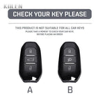 Car Key Cover Compatible with Peugeot 2008 3008 4008 5008 308 408 508; Citroen C1 C2 C4 C6 C3-XR Picasso Grand DS3 DS5 – Carbon Fiber Style
