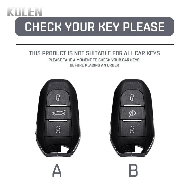 Car Key Cover Compatible with Peugeot 2008 3008 4008 5008 308 408 508; Citroen C1 C2 C4 C6 C3-XR Picasso Grand DS3 DS5 – Carbon Fiber Style
