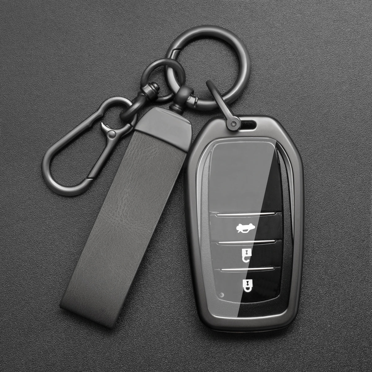 Alloy-Style Car Key Fob Cover for Toyota C-HR, Hilux, Fortuner, Land Cruiser 200, Camry, Corolla, Crown & RAV4