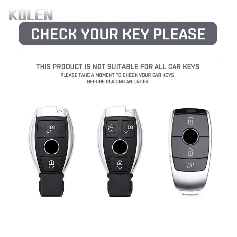 Car Key Cover Compatible with Mercedes-Benz A B C E S Class W204 W205 W212 W213 W176 GLC CLA AMG W177 X167 W463 – Carbon Fiber Style