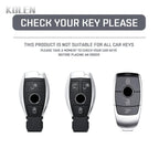 Car Key Cover Compatible with Mercedes-Benz A B C E S Class W204 W205 W212 W213 W176 GLC CLA AMG W177 X167 W463 – Carbon Fiber Style