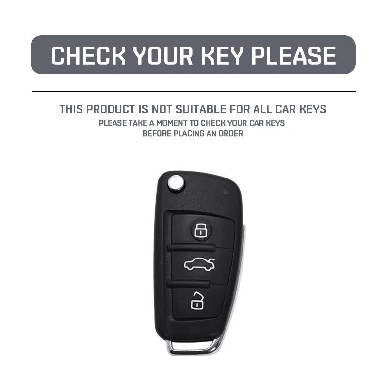 Car Key Cover Compatible with Audi A1 A3 A4 8P 8L 8V A5 B6 B7 A6 A7 C5 C6 Q3 Q5 Q7 4F S3 S4 S6 RS3 TT – Carbon Fiber Style
