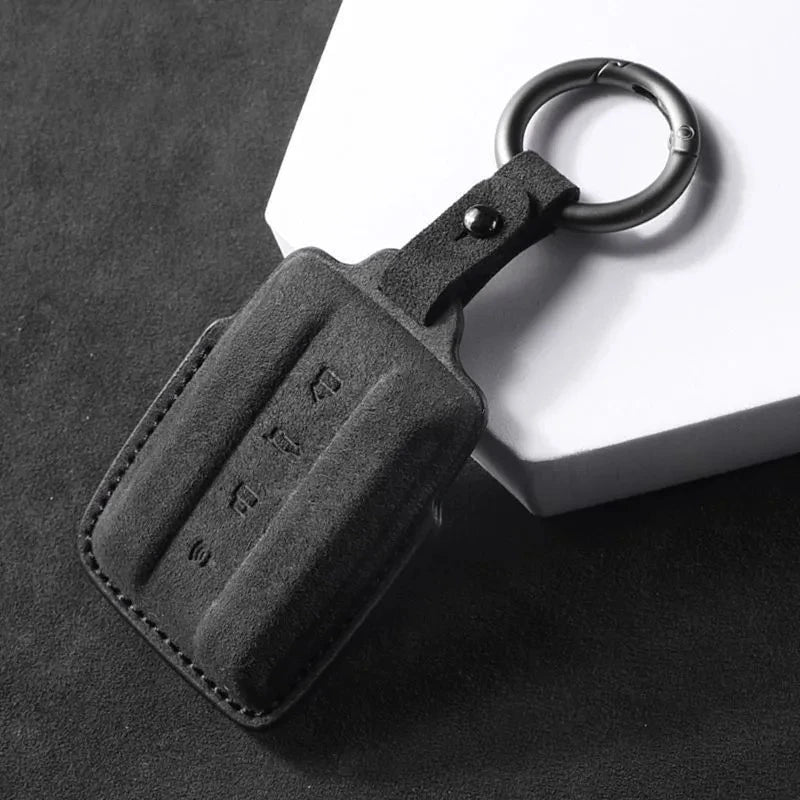 Suede Keyless Car Key Cover Compatible with Great Wall GWM WEY TANK 300 (Tank300), 500 (Tank500)