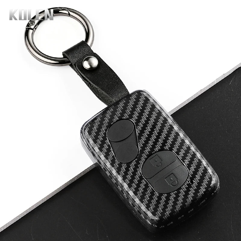 Car Key Cover Compatible with Toyota Aqua RAV4 Land Cruiser Camry Prado Corolla Prius – Carbon Fiber Style