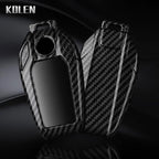 LED Display Key Cover Compatible with BMW G30 G12 G11 G32 G31 5 7 Series i8 I12 I15 G01 X3 X4 G02 G05 X5 G07 X7 – Carbon Fiber Style