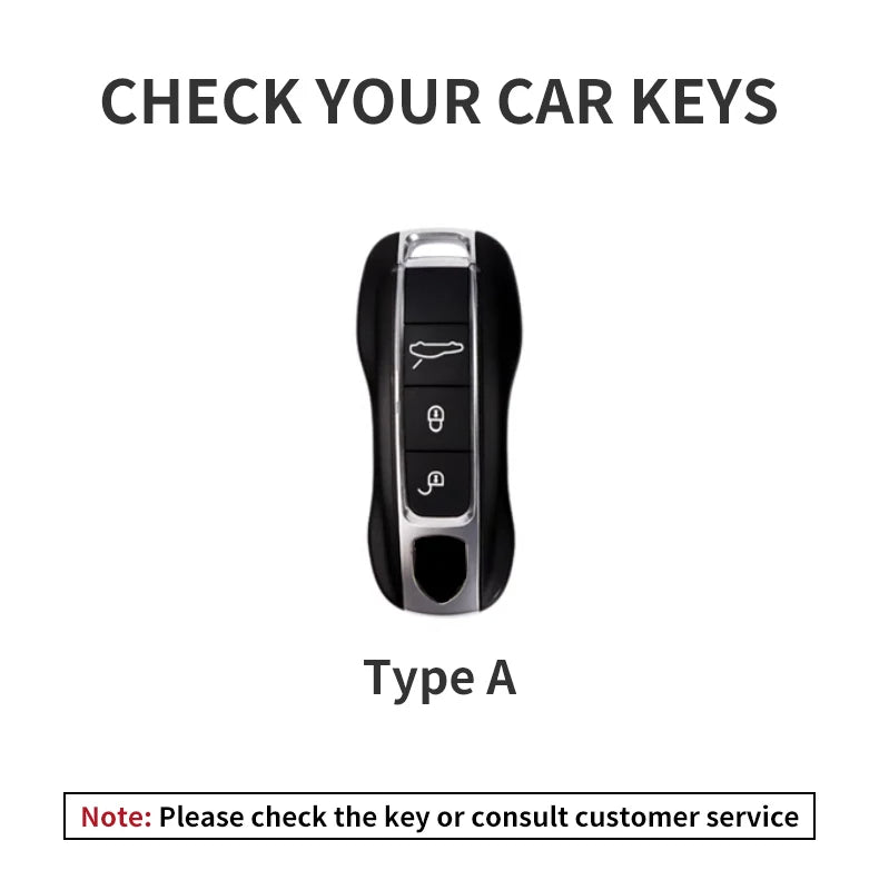 Leather Car Key Fob Cover Compatible with Porsche Panamera, Cayenne, 971, 911, 9YA, Macan, Boxster