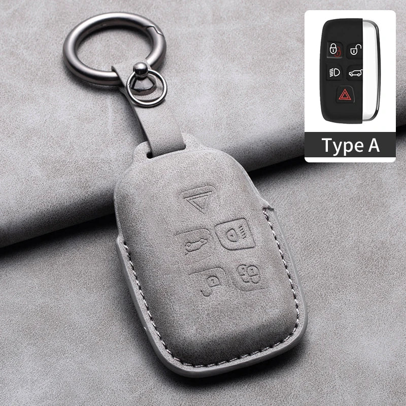 Leather Remote Key Fob Case Compatible with Land Rover Range Rover Sport, Evoque, Freelander