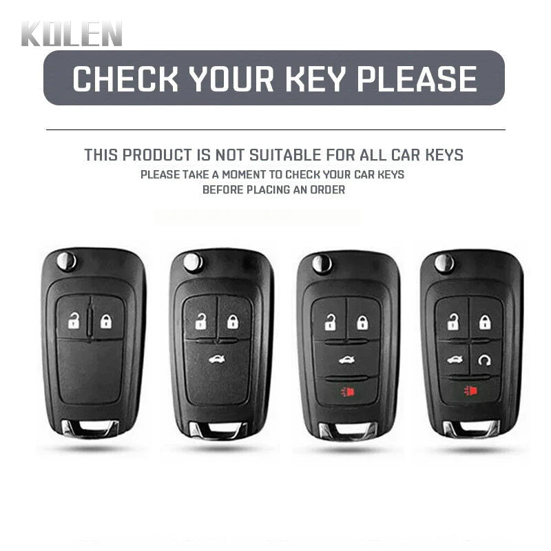 Car Key Cover Compatible with Chevrolet Cruze Aveo Trax Sail Malibu Captiva; Opel/Vauxhall Astra J Corsa Insignia Mokka – Carbon Fiber Style