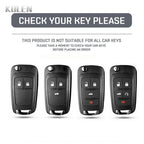 Car Key Cover Compatible with Chevrolet Cruze Aveo Trax Sail Malibu Captiva; Opel/Vauxhall Astra J Corsa Insignia Mokka – Carbon Fiber Style