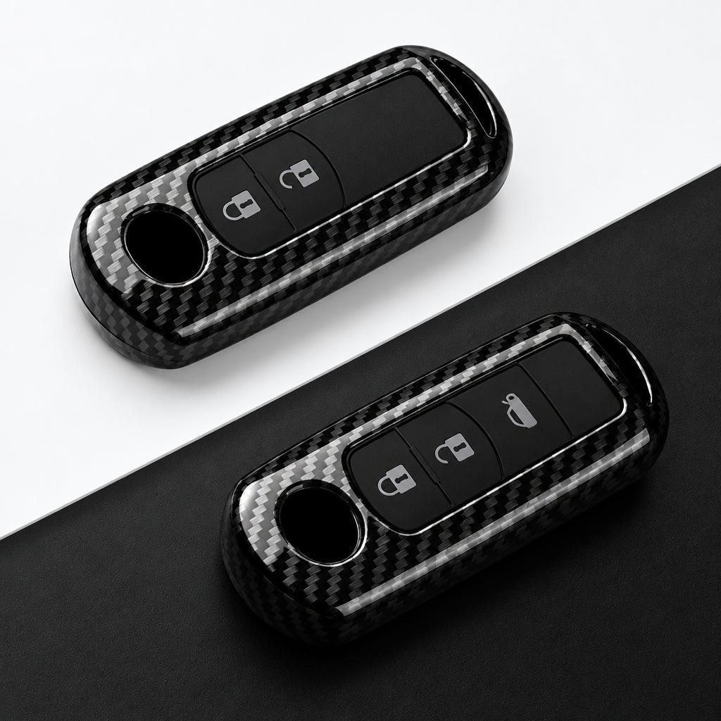Car Key Cover Compatible with Mazda 2 3 6 Demio Atenza Axela CX-5 CX5 CX-3 CX7 CX-9 3 4 CX30 2016 2017 2018 2019 – Carbon Fiber Style
