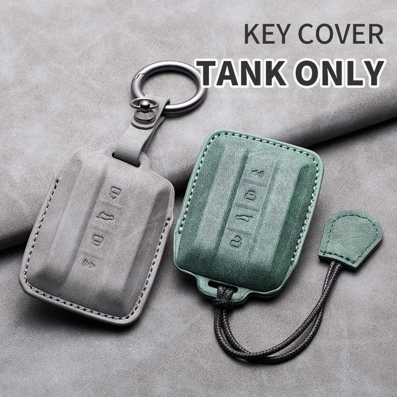 Leather Remote Key Fob Case Compatible with TANK 300, 500