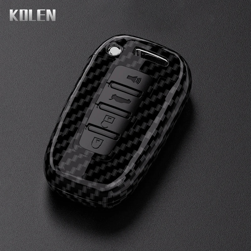 Car Key Cover Compatible with Hyundai ix35 Elantra Sonata 8 9; Kia Sportage K5 K2 Sorento Optima Forte – Carbon Fiber Style