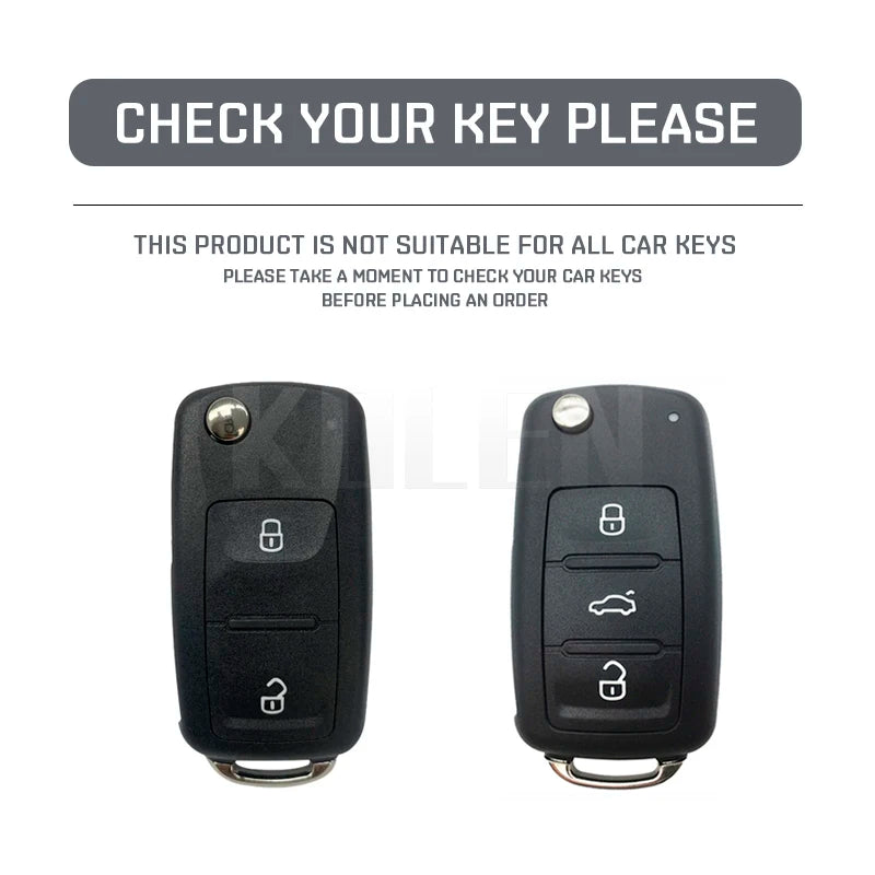 Car Key Cover Compatible with Volkswagen (VW) Polo Tiguan Passat B5 B6 B7 Golf 4 5 6 MK6 Jetta Lavida – Carbon Fiber Style
