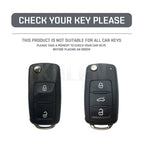 Car Key Cover Compatible with Volkswagen (VW) Polo Tiguan Passat B5 B6 B7 Golf 4 5 6 MK6 Jetta Lavida – Carbon Fiber Style