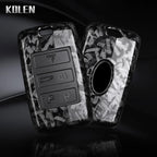 Car Key Cover Compatible with Land Rover Range Rover Sport Evoque Velar Discovery Defender; Jaguar XE E-PACE XF – Carbon Fiber Style