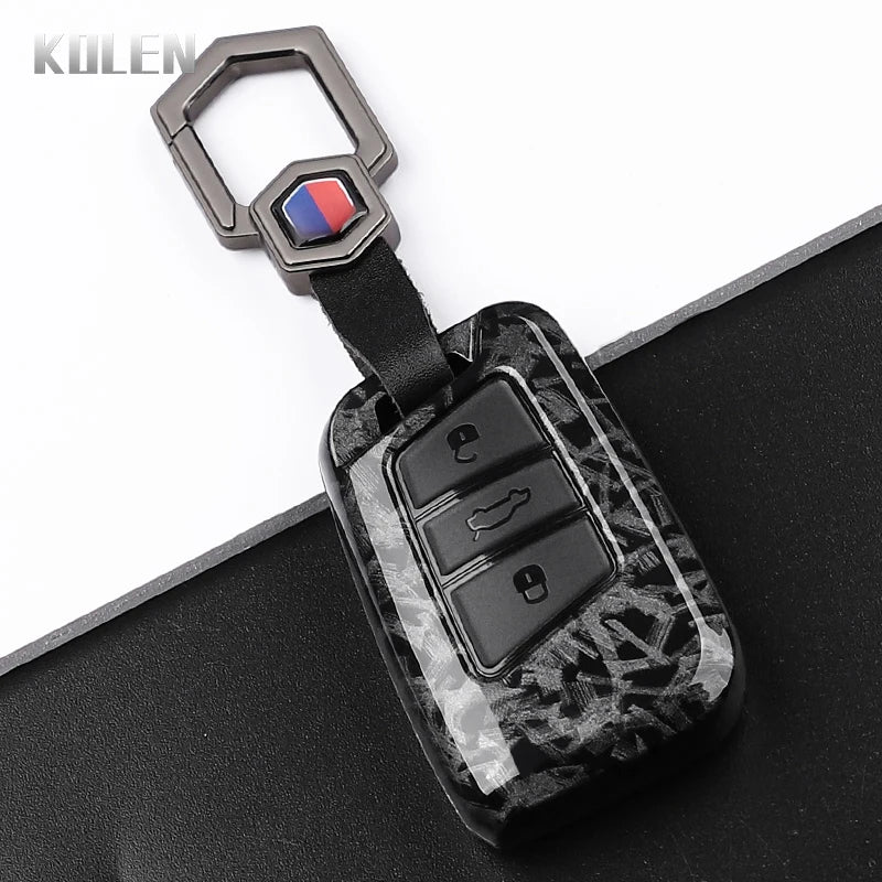 Car Key Cover Compatible with Volkswagen (VW) Passat B8 Magotan; Skoda Superb A7 Kodiaq; SEAT – Carbon Fiber Style