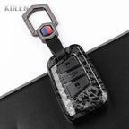 Car Key Cover Compatible with Volkswagen (VW) Passat B8 Magotan; Skoda Superb A7 Kodiaq; SEAT – Carbon Fiber Style