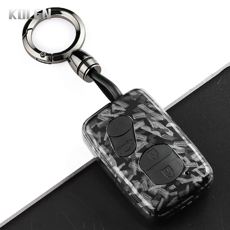 Car Key Cover Compatible with Toyota Aqua RAV4 Land Cruiser Camry Prado Corolla Prius – Carbon Fiber Style