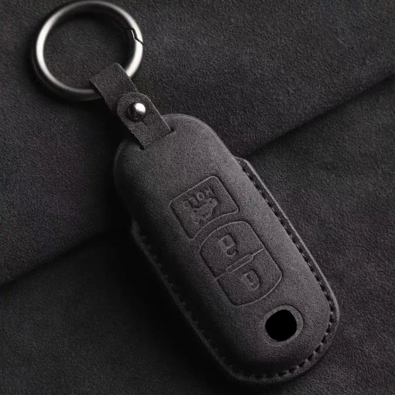 Suede Car Key Fob Case Compatible with Mazda 2, 3, 5, 6, BL, BM, GJ, Atenza, Axela, Demio, CX-3 (CX3), CX-5 (CX5), CX7, CX-9, CX8