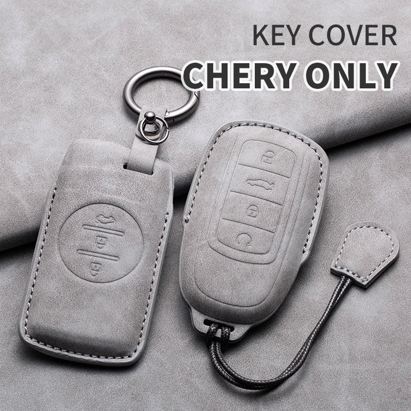 Leather Car Key Fob Cover Compatible with Chery Tiggo 7 Pro, Tiggo 8 Pro, Exeed, Tiggo 2, 3x, Arrizo 5Pro, Gx, 5x, EQ7, Tiggo