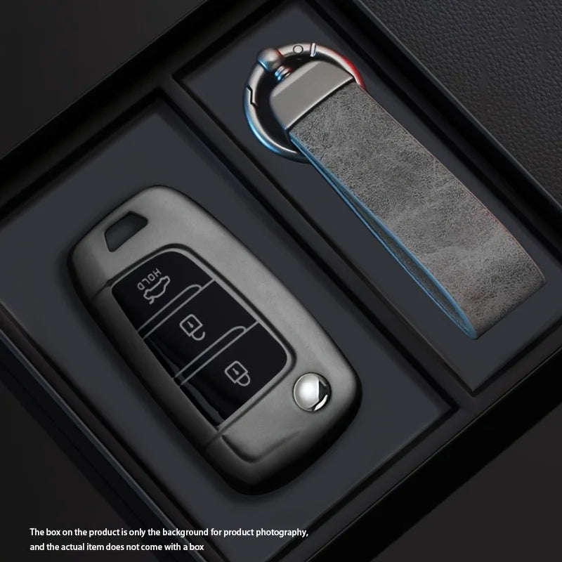 Black Warrior-Style TPU Car Key Fob Cover for Hyundai Elantra, Solaris, Tucson, i30, i35, i40, Kona, Genesis, Santa Fe & Azera