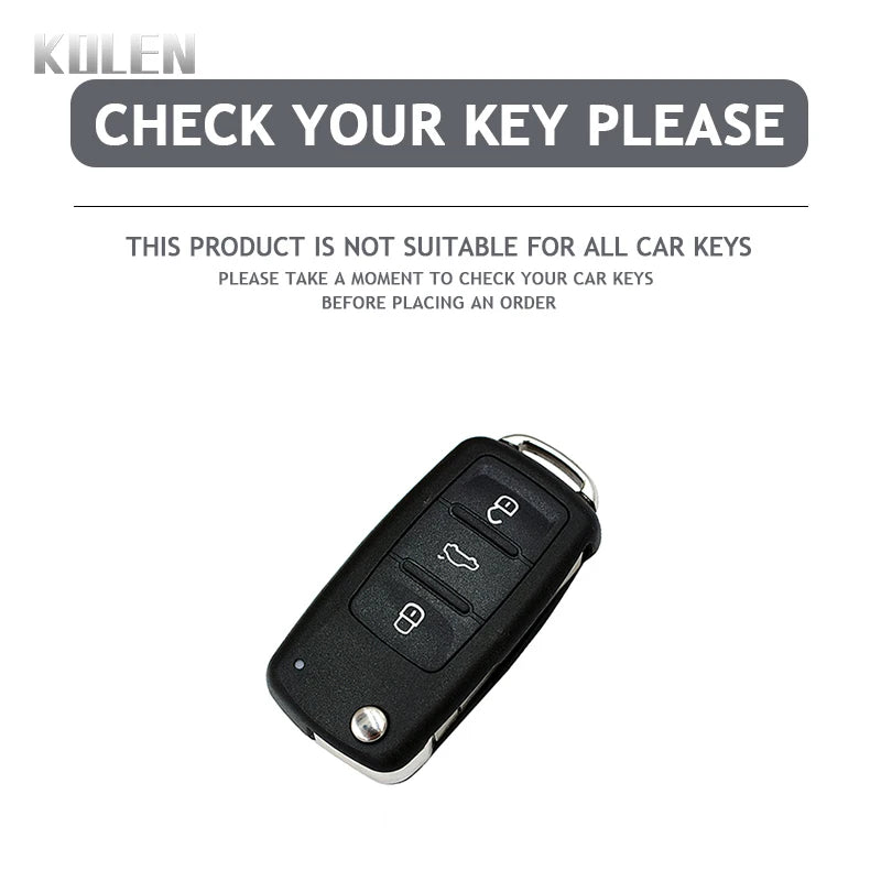 Car Key Cover Compatible with Volkswagen (VW) Polo Golf Passat Beetle Tiguan; SEAT Leon Altea; Skoda Octavia Kodiaq – Carbon Fiber Style