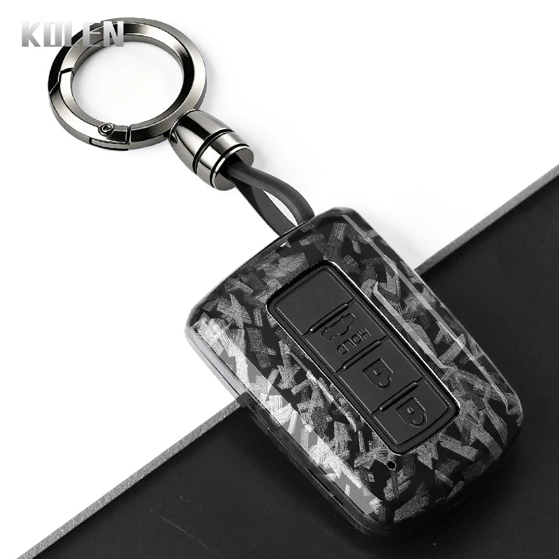 Car Key Cover Compatible with Toyota Prius Plus Auris Camry RAV4 Corolla Avalon Highlander CHR Land Cruiser – Carbon Fiber Style