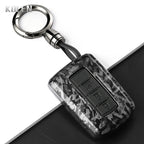 Car Key Cover Compatible with Toyota Prius Plus Auris Camry RAV4 Corolla Avalon Highlander CHR Land Cruiser – Carbon Fiber Style