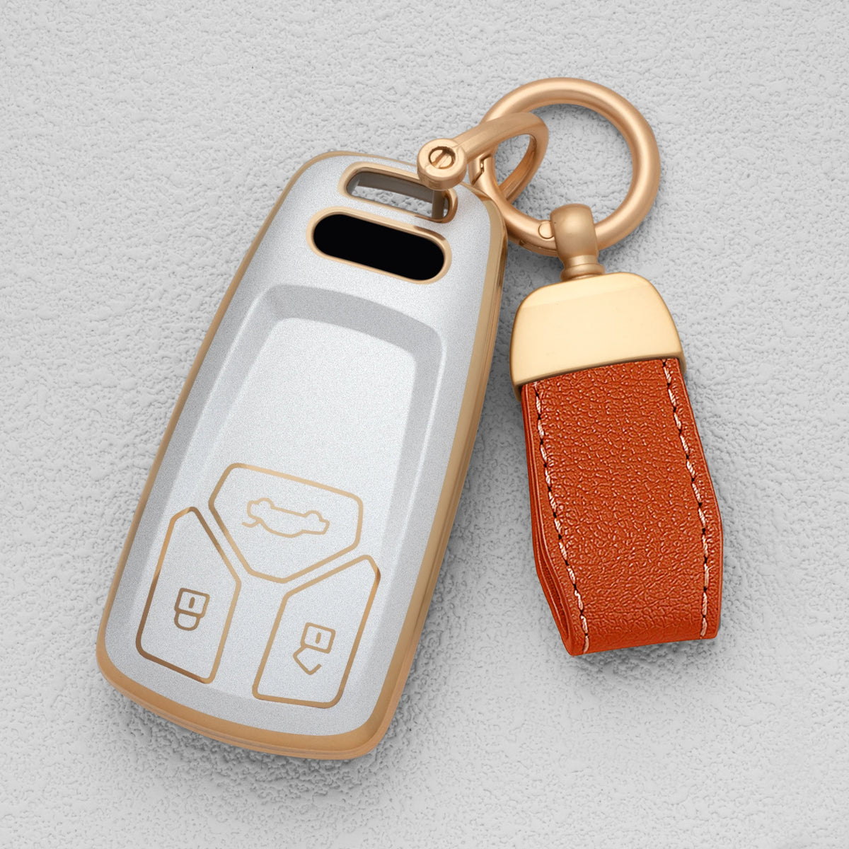 Quicksand Gold TPU Car Key Fob Cover for Audi A4, A5, A6, A7, A8, Q5, Q7, Q8, S4, S5 & S6