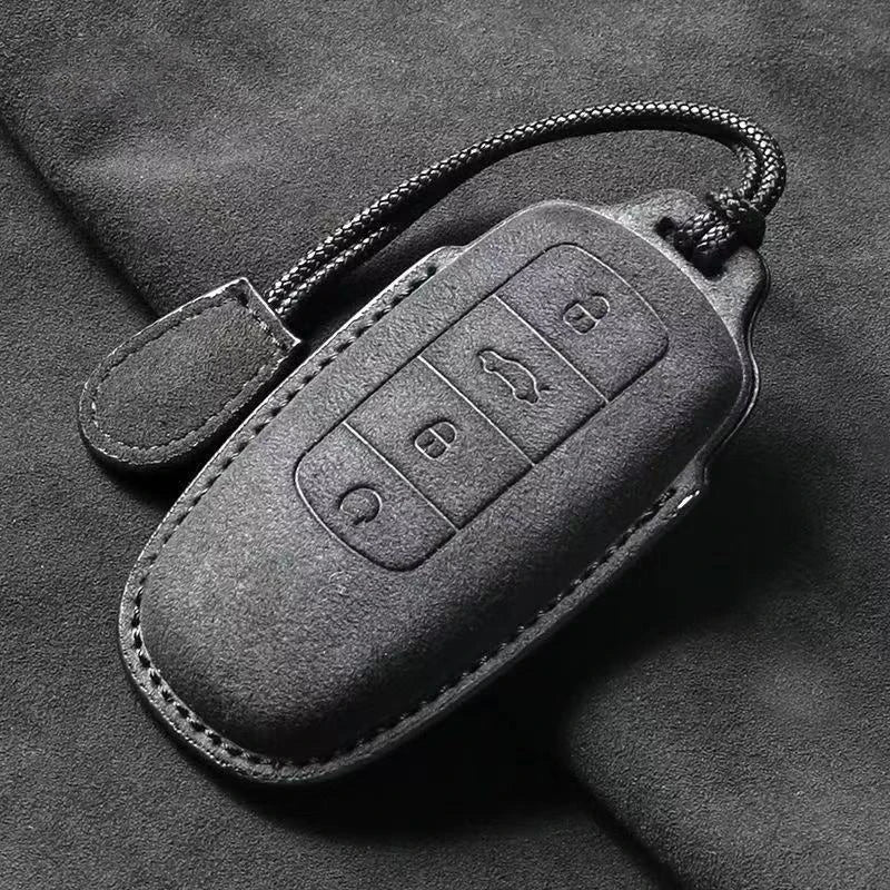 Suede Keyless Car Key Cover Compatible with Chery Jaecoo 7, J7, J8 PHEV, 2023, 2024, 2025