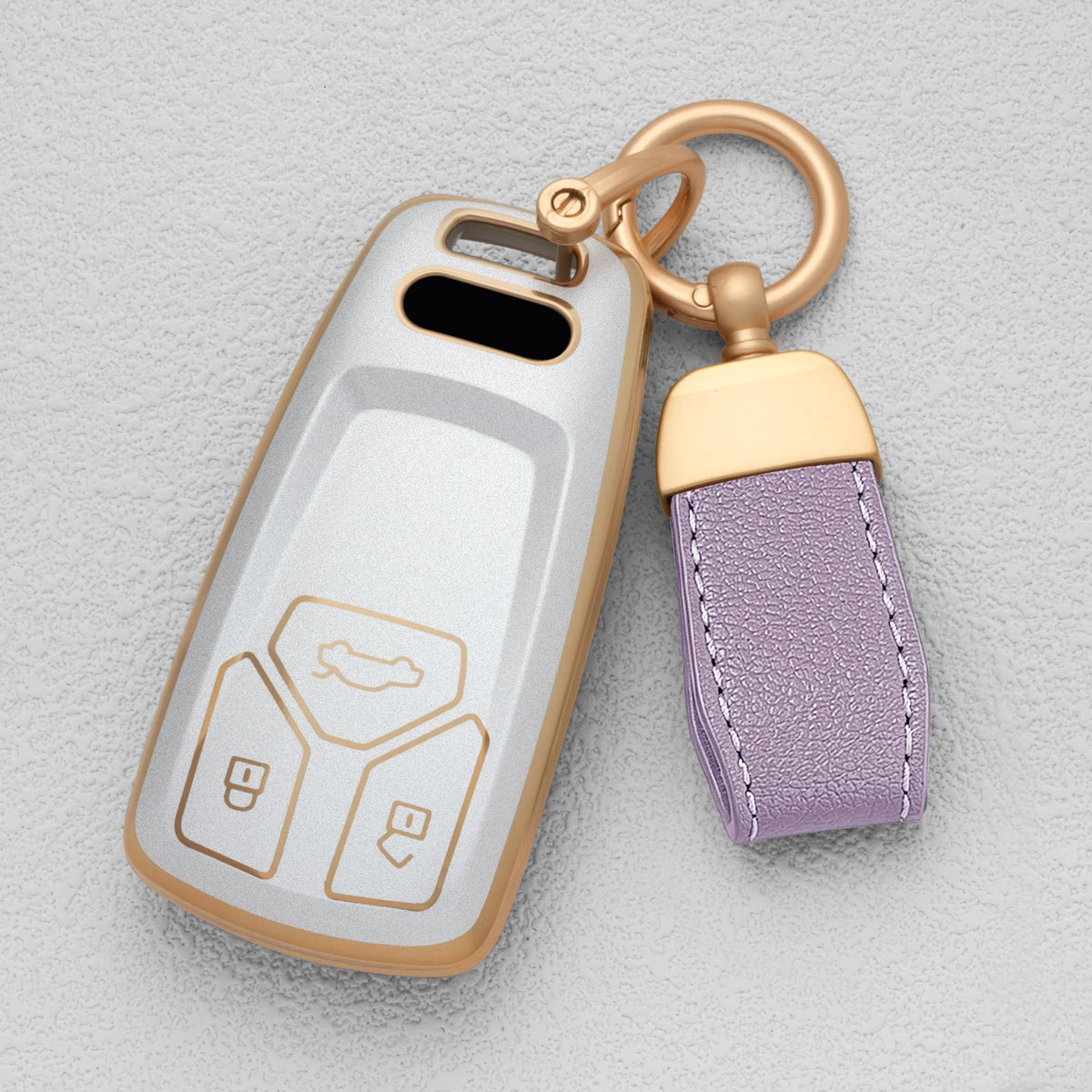 Quicksand Gold TPU Car Key Fob Cover for Audi A4, A5, A6, A7, A8, Q5, Q7, Q8, S4, S5 & S6