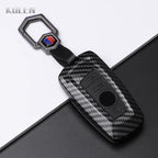 Car Key Cover Compatible with BMW 1 3 5 7 Series X1 X3 X4 X5 F10 F15 F16 F20 F30 F18 F25 M3 M4 – Carbon Fiber Style