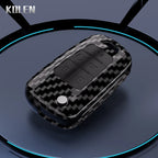 Car Key Cover Compatible with Chevrolet Cruze Aveo Trax Sail Malibu Captiva; Opel/Vauxhall Astra J Corsa Insignia Mokka – Carbon Fiber Style