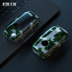 Car Key Cover Compatible with Volkswagen (VW) Polo Golf Passat Beetle Tiguan; SEAT Leon Altea; Skoda Octavia Kodiaq – Carbon Fiber Style