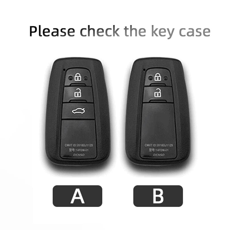Suede Car Key Cover Compatible with Toyota Prius, Camry, Corolla, CHR, C-HR, RAV4, Land Cruiser, Prado