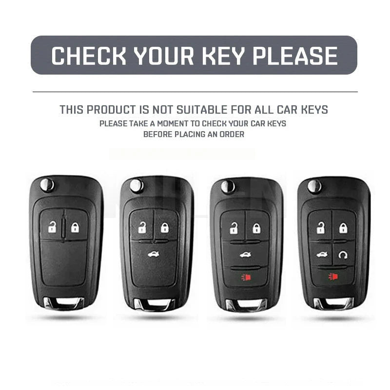Car Key Cover Compatible with Chevrolet Cruze Aveo Trax Sail Malibu Captiva; Opel/Vauxhall Astra J Corsa Insignia Mokka – Carbon Fiber Style