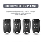 Car Key Cover Compatible with Chevrolet Cruze Aveo Trax Sail Malibu Captiva; Opel/Vauxhall Astra J Corsa Insignia Mokka – Carbon Fiber Style