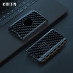 Car Key Cover Compatible with Renault Koleos Captur Kadjar Megane Clio Scenic Talisman Arkana Zoe; Dacia Sandero – Carbon Fiber Style