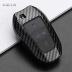 Car Key Cover Compatible with Peugeot 2008 3008 4008 5008 308 408 508; Citroen C1 C2 C4 C6 C3-XR Picasso Grand DS3 DS5 – Carbon Fiber Style