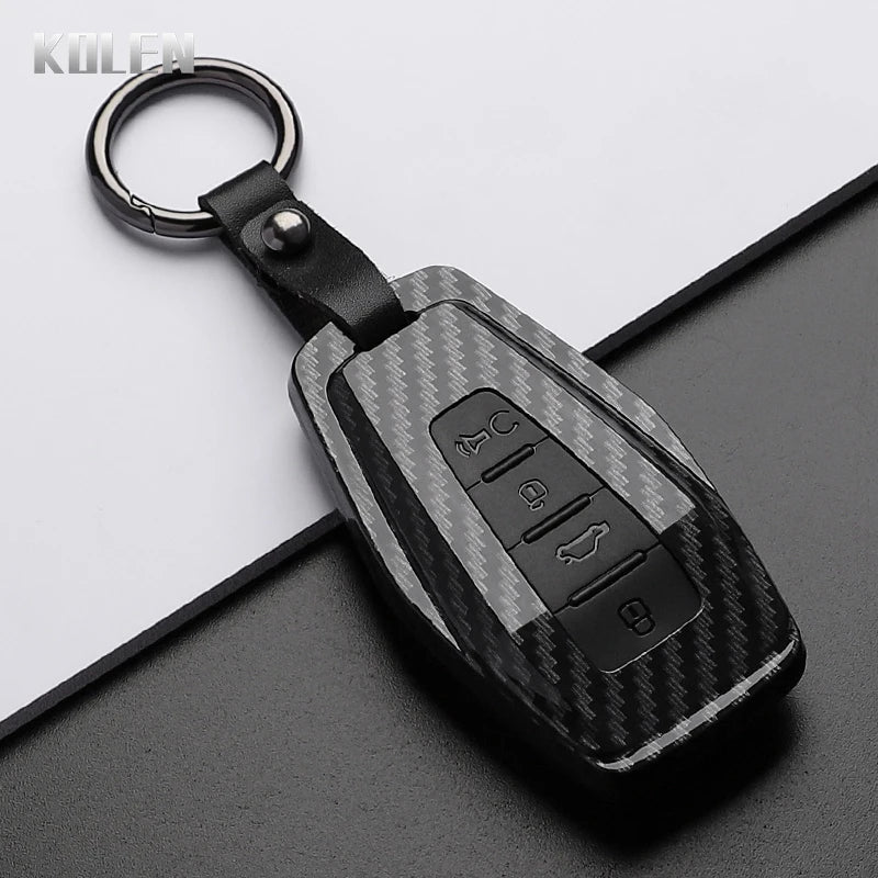 Car Key Cover Compatible with Geely Coolray Atlas Boyue NL3 Emgrand X6 X7 EX7 GT GC9 Borui – Carbon Fiber Style